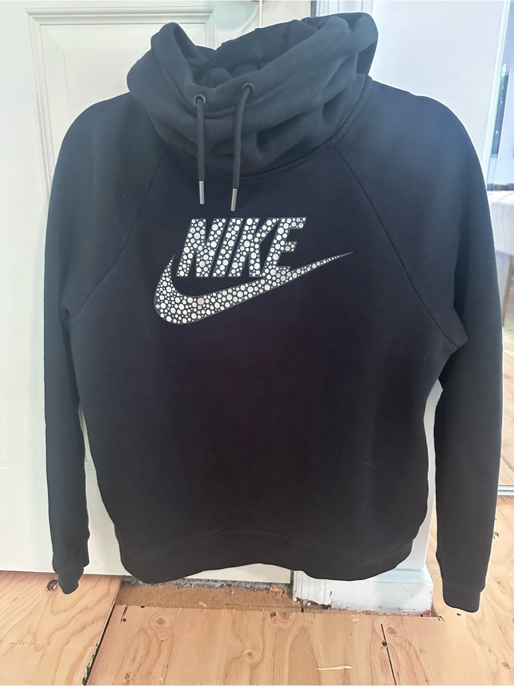 Nike Black Women's Cowl Neck Sweatshirt with Studded Logo